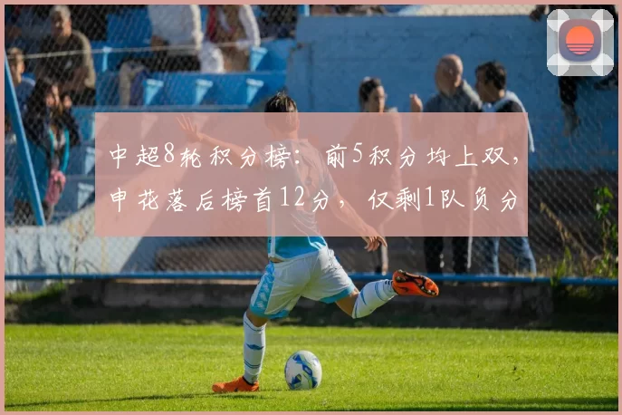 中超8轮积分榜：前5积分均上双，申花落后榜首12分，仅剩1队负分